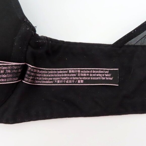 Victorias Secret 32B Bra Perfect Shape Front Hook Mesh Strap Accent Padded Wired - Picture 11 of 14